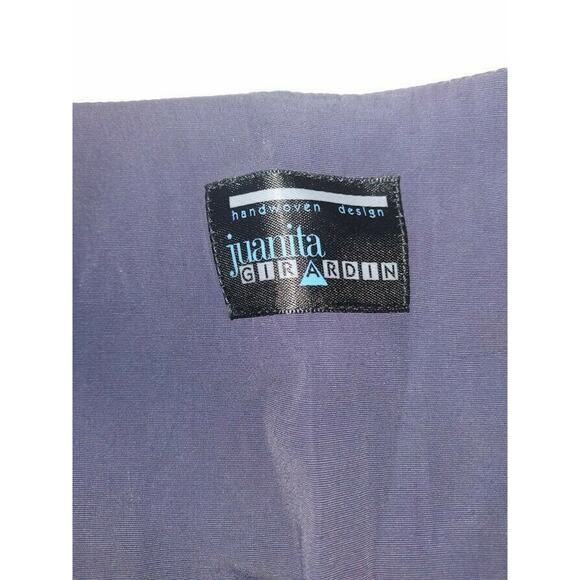 Vintage JUANITA GIRARDIN Hand Woven Textile Jacquard Vest with silk back - Picture 3 of 4